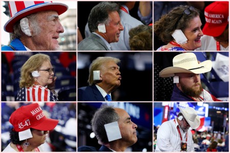 Trump-style ear bandages are new trend at Republican National Convention